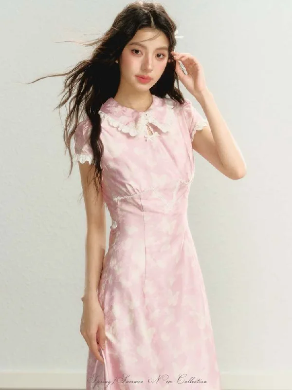 Chinese Style Butterfly Calf Length Dress【s0000008060】 Tunics Versatile functional