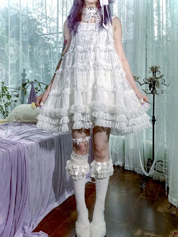 Lace Heavy Angel White Puffy Princess Dress【s0000009269】 Tunics Modern contemporary