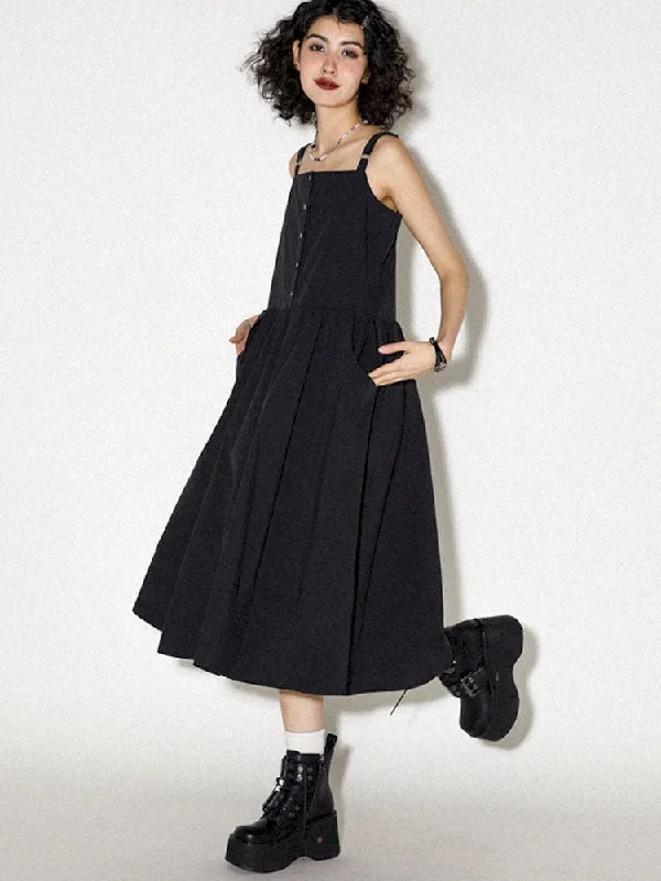 Functional Style Halter A-Line Dress【s0000008826】 Tunics Fleece cozy