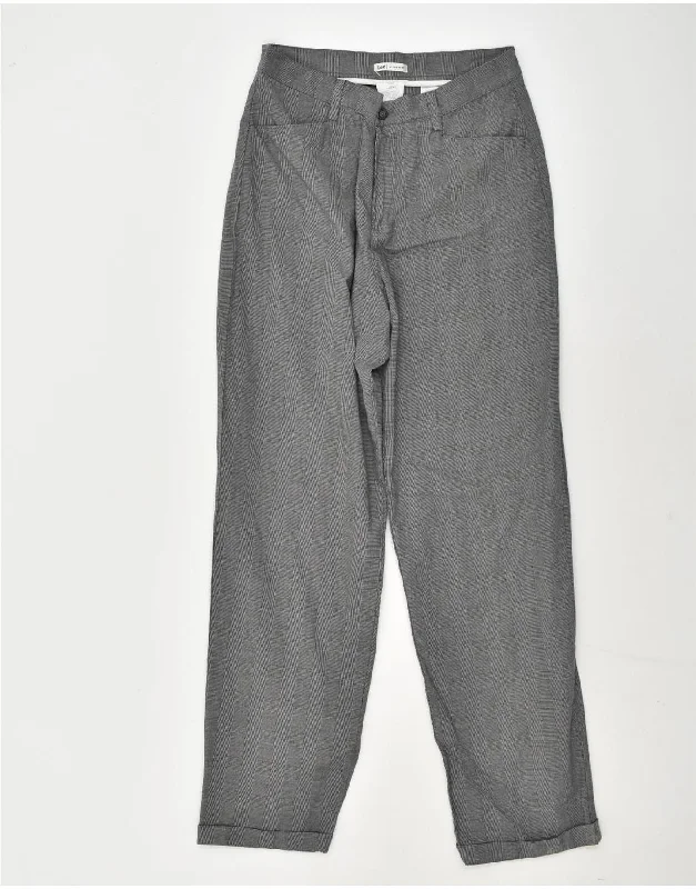 LEE Womens Tapered Suit Trousers US 12 Large W30 L30 Grey Check Cotton Trousers Leisure Comfortable