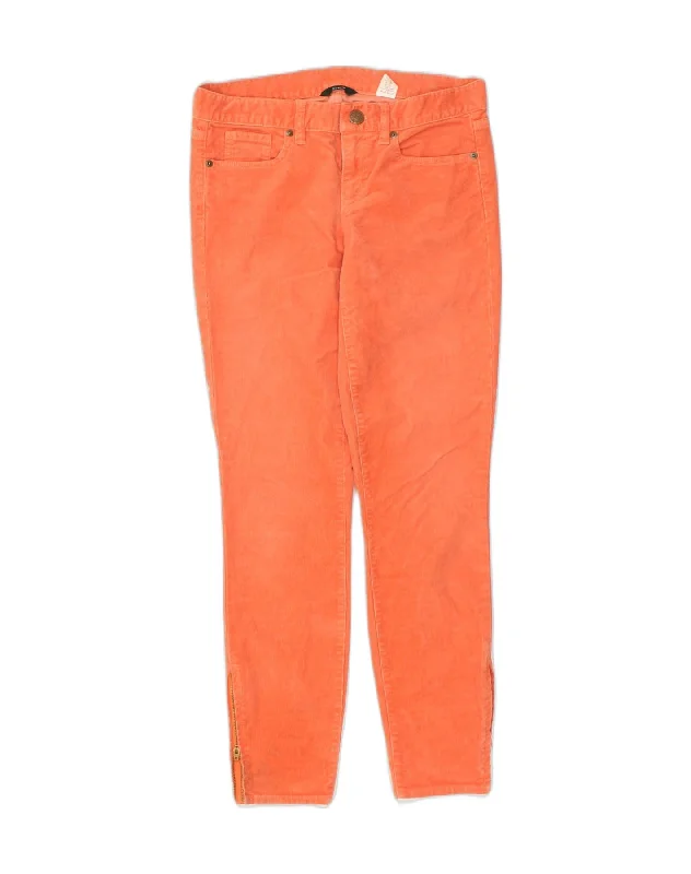 J. CREW Womens Slim Corduroy Trousers W26 L28 Orange Cotton Trousers cozy soft