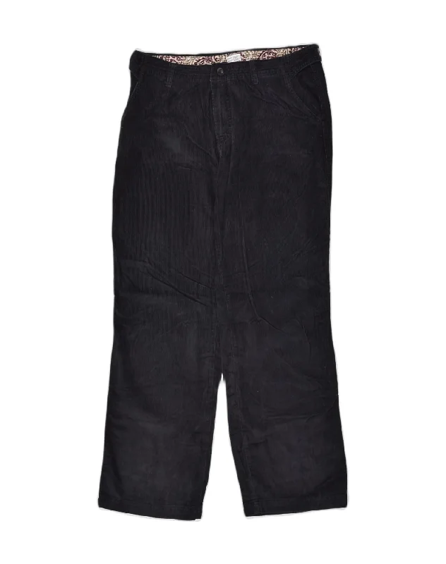 COLUMBIA Womens Straight Corduroy Trousers US 14 XL W35 L31  Black Cotton Trousers Cargo Utility