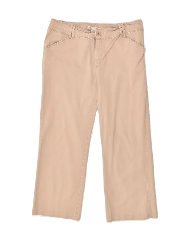 LEE Womens Petite Straight Casual Trousers US 16 2XL W36 L27  Beige Cotton Trousers Travel Practical