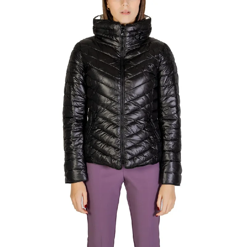 Sandro Ferrone  Polyester Jackets & Women's Coat Snapped Jacket Toggled Jacket Drawstring Jacket