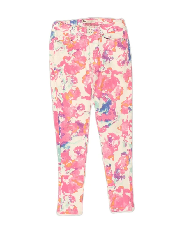 LEVI'S Womens Slim Casual Trousers W28 L28 Multicoloured Tie Dye Cotton Trousers Exclusive Limited