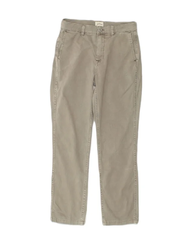 J. CREW Womens Straight Chino Trousers W25 L25  Grey Cotton Trousers Flared Retro