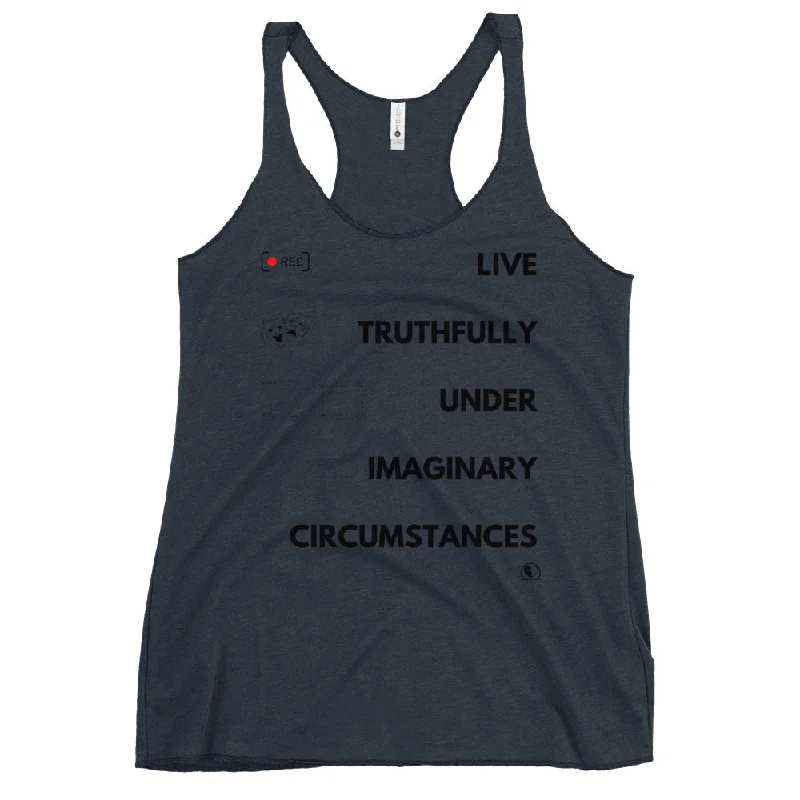 Live Truthfully - Women's Racerback Tank Top navy tank top