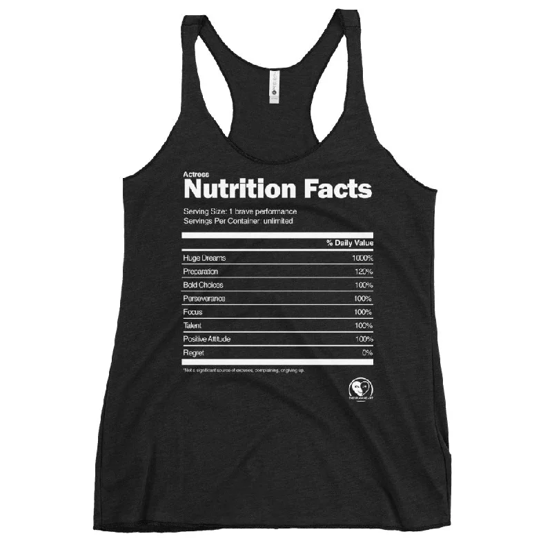 Actress Nutrition Facts - Women's Racerback Tank Top workout tank top