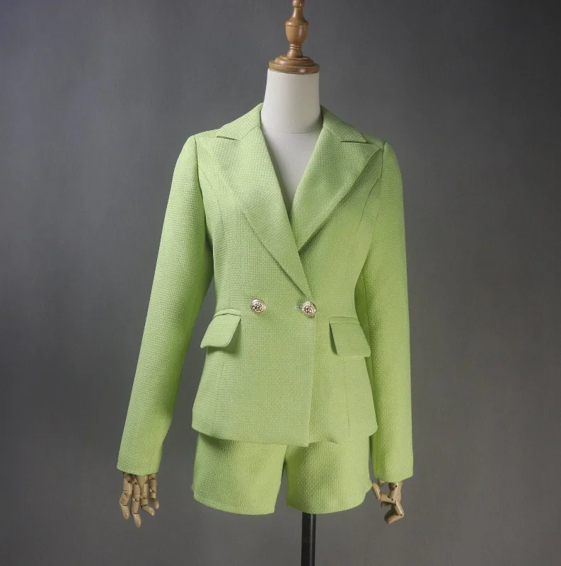 Custom Made Green Suit Tweed Jacket + Shorts/ Skirts/ Trousers Rayon Jacket Velvet Jacket Corduroy Jacket