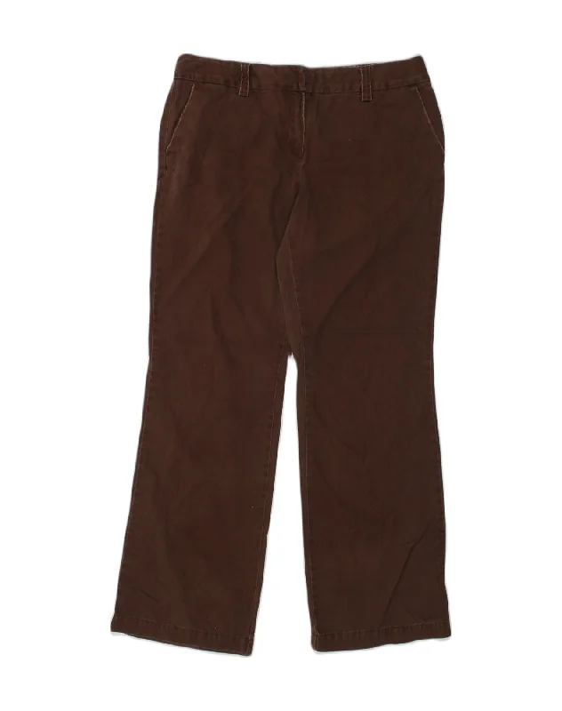 TOMMY HILFIGER Womens Straight Chino Trousers US 12 Large W32 L32 Brown Trousers Low Rise Relaxed