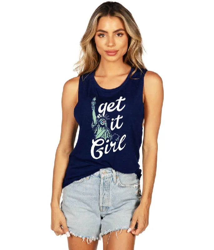 Women's Get it Girl Tank Top lemon yellow tank