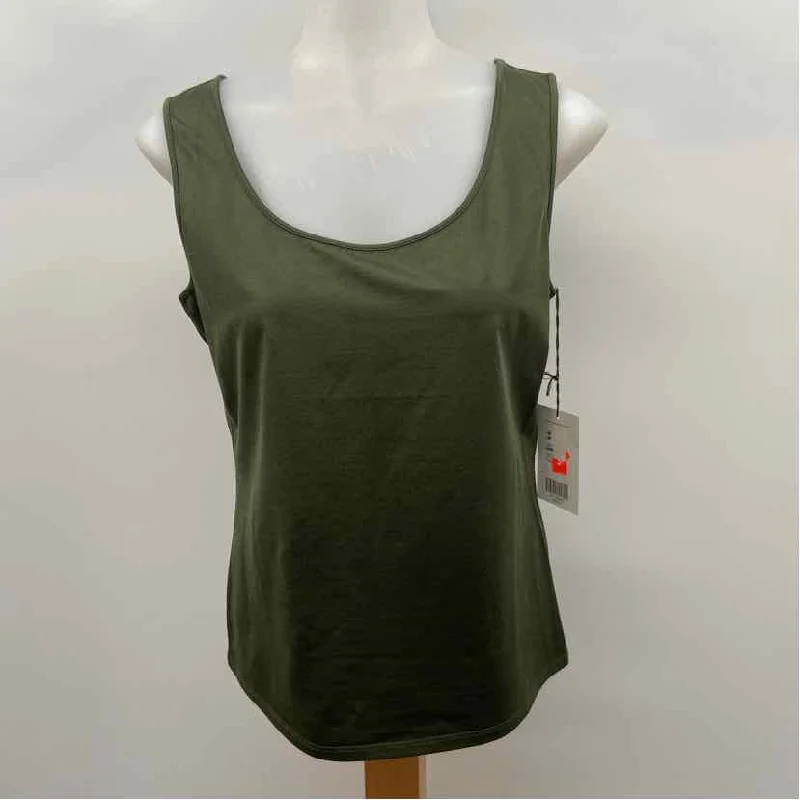 Carlisle Women's Size M Olive Solid Tank cutout tank top