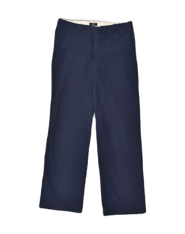 J. CREW Womens Straight Chino Trousers US 0 XS W30 L30  Navy Blue Cotton Trousers Spring Floral