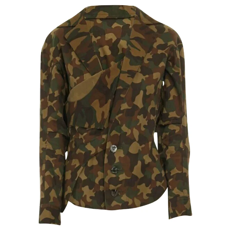 Yohji Yamamoto camouge ruffle wings jacket Denim Jacket Leather Jacket Suede Jacket