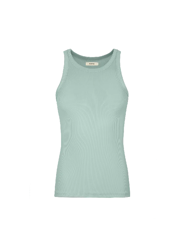 Women's 365 Lightweight Rib Tank Top—eucalyptus blue metallic tank top