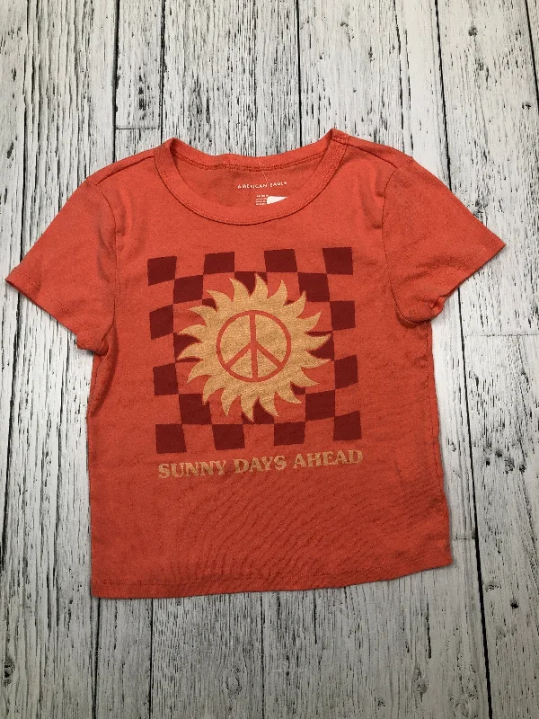 American eagle orange graphic crop top - Hers M Elegant Classic Vintage