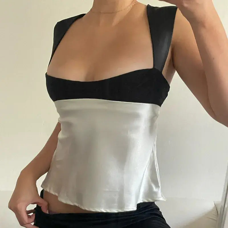 Women Satin Clothes Camisole Crop Tops Summer Cashmere Blend Cotton Blend Poly Blend