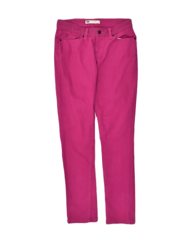 LEVI'S Womens 524 Super Low Skinny Casual Trousers W28 L32  Pink Cotton Trousers Cargo Utility