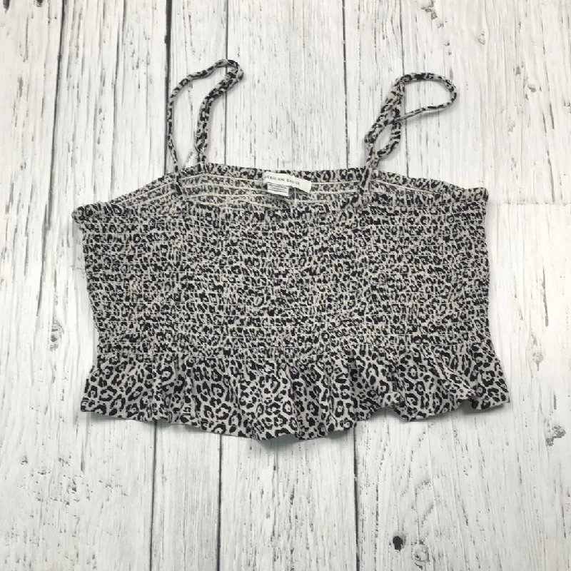 American Eagle black white patterned tank top - Hers XS cropped tank top