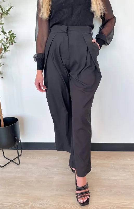 Lea Black Wide Leg Trousers Trousers versatile functional