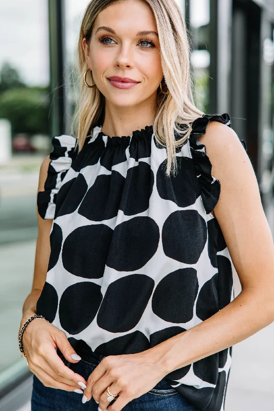 On My Mind Black Polka Dot Tank spandex blend tank