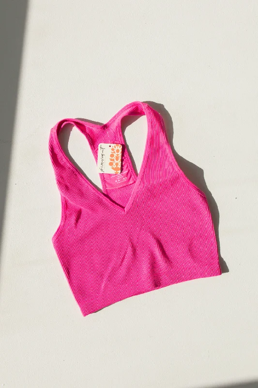 Free Throw Crop Tank | Tropical Pink charcoal tank top