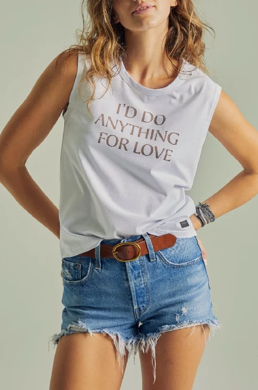 I'D DO ANYTHING FOR LOVE - Women's Snow Relaxed Tank cutout tank top