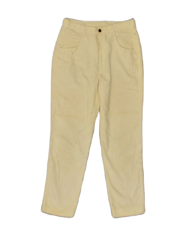 LAURA BIAGIOTTI Womens Straight Corduroy Trousers W32 L28  Yellow Cotton Trousers practical durable