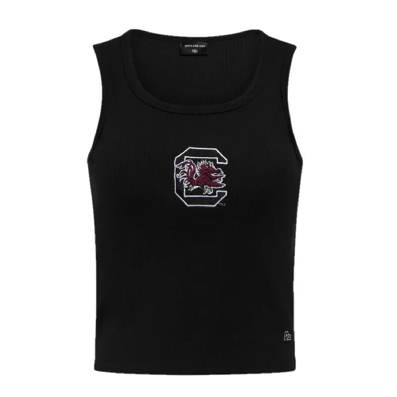 SOUTH CAROLINA GAMECOCKS BLACK MVP CROP TANK bright tank top