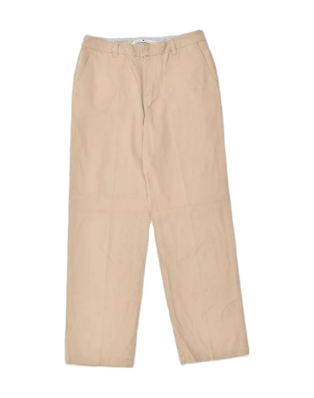 TOMMY HILFIGER Womens Straight Chino Trousers US 8 Medium W36 L32  Beige Trousers Pleated Formal