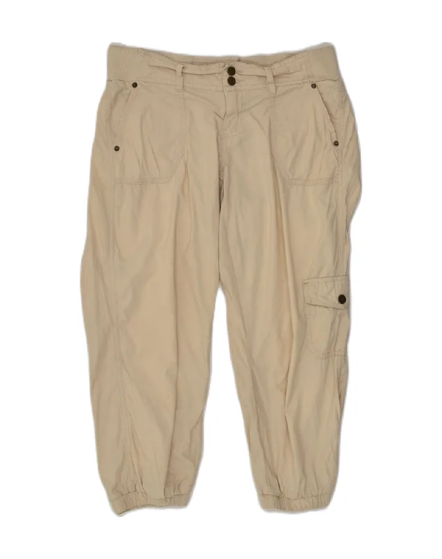 GUESS Womens Joggers Cargo Trousers US 6 Medium W30 L23  Beige Cotton Trousers Wedding White