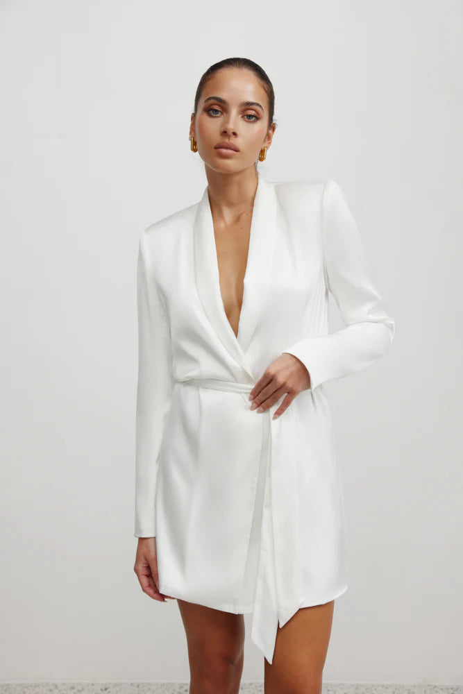 The Lucio Jacket Dress WHITE Wool Jacket Cashmere Jacket Tweed Jacket