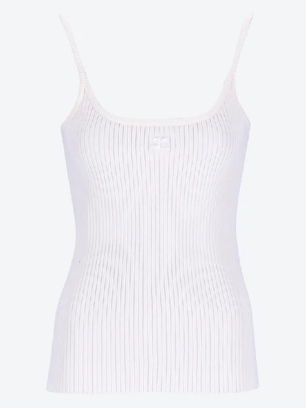 Reedition rib knit tank top off shoulder tank