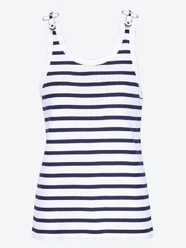 Ribbed mariniere tank top flowy tank top