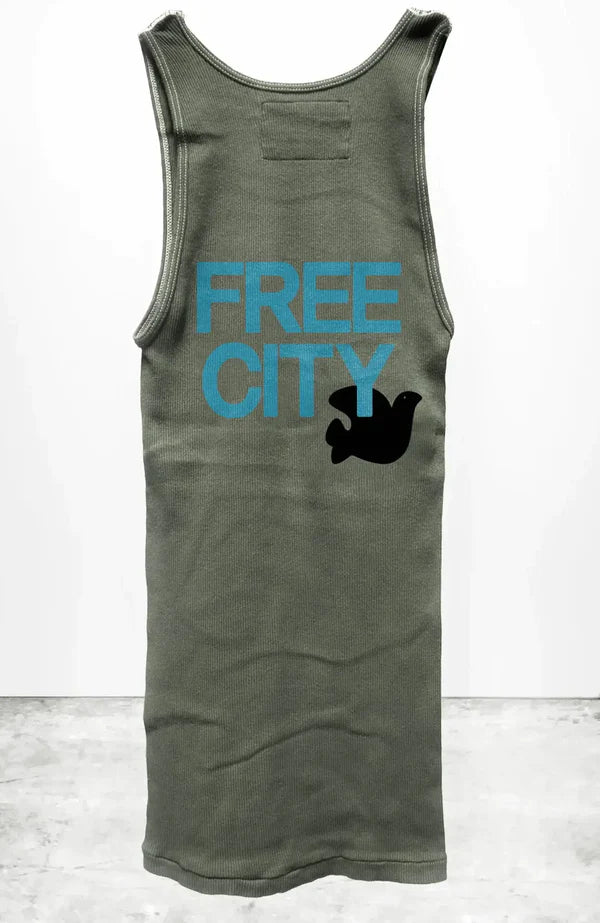 FREECITY RTU/1999 SUPERVINTAGE TANK - GREENDIRT activewear tank top