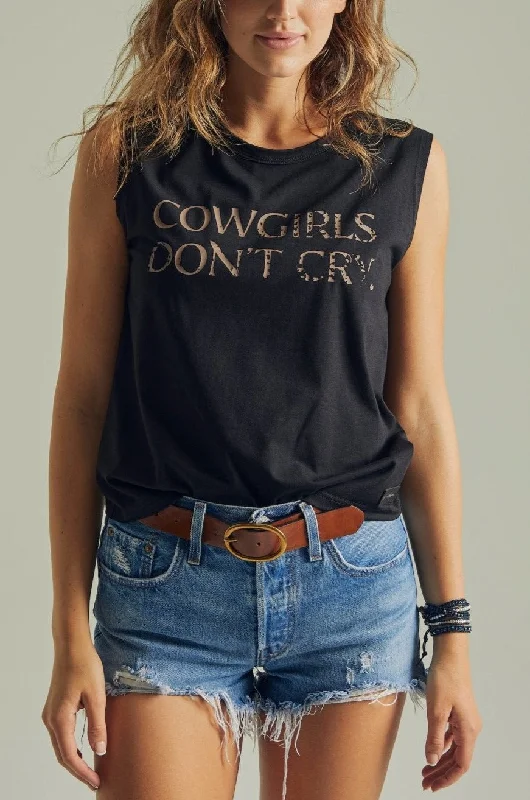 COWGIRLS DON'T CRY - Women's Midnight Relaxed Tank vintage tank top