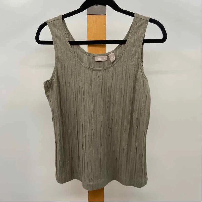 Chico's Women's Size S Olive Shimmer Tank workout tank top