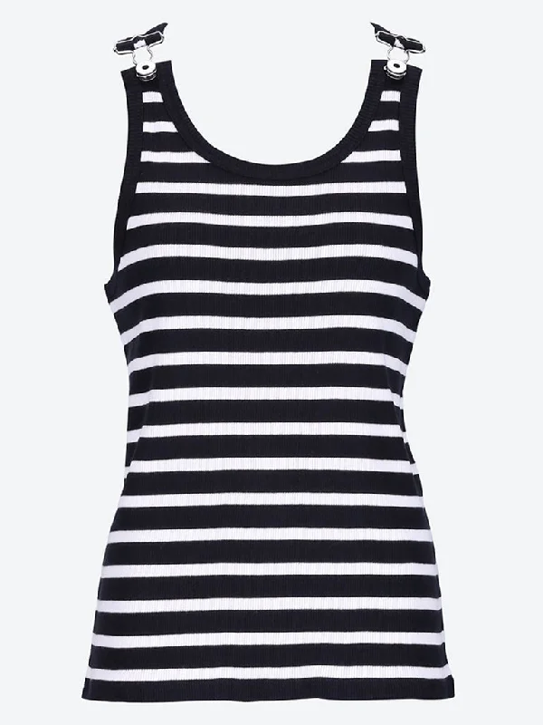 Ribbed mariniere tank top crew neck tank