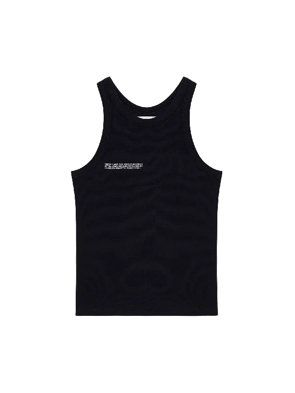 Women's Recycled Cotton Tank Top—black gym tank top