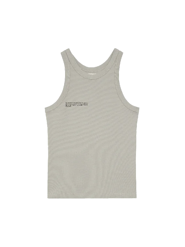 Women's Recycled Cotton Tank Top—stone v-neck tank top