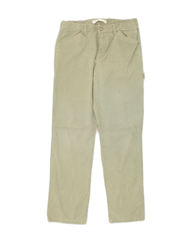 TOMMY HILFIGER Womens Slim Casual Trousers US 8 Medium W30 L31 Khaki High Waist Slim Fit Ankle Length