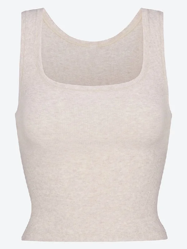 Cotton rib tank top athletic tank top