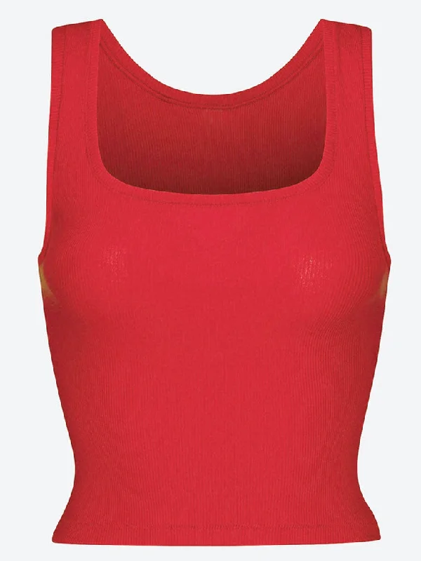 Cotton rib tank top ribbed tank top