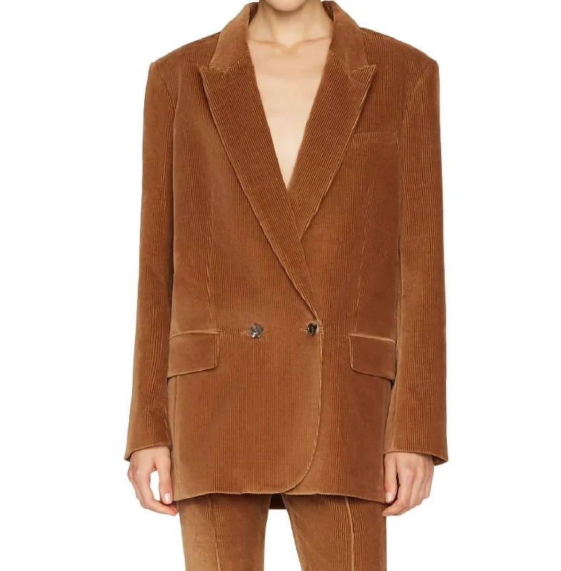 Di Cord Jacket In Camel Cotton Jacket Linen Jacket Terry Jacket