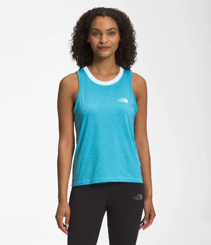 'The North Face' Women's Simple Logo Tri-Blend Tank - Norse Blue Heather lounge tank top