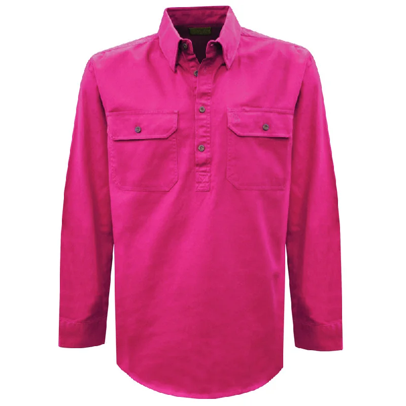 Thomas Cook Light Drill L/S Shirt - 1/2 Plkt - Hot Pink Layered Multi-layer Single Layer